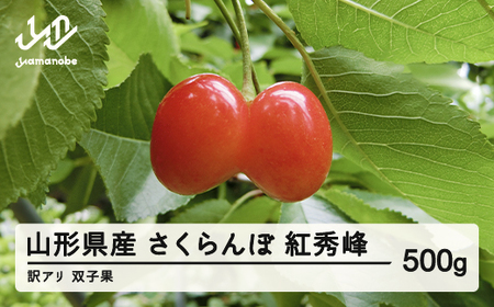 [農家支援]2025年 山形県産 さくらんぼ 訳あり 双子果混合ML 紅秀峰 bg-bswxx500