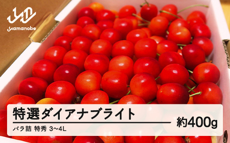 [先行予約]2026年 令和8年 山形県産 特選ダイアナブライト 400g バラ詰 特秀3〜4L F20A-034 2026年6月下旬~6月末頃に順次発送