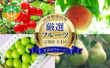 2026年6月発送開始 先行受付 山形県 至高のフルーツ! 山形県中山町厳選フルーツ定期便 全4回 さくらんぼ 桃 シャインマスカット ラ・フランス 山形県 中山町