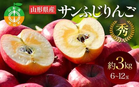 山形県産サンふじりんご 秀 約3kg 林檎 リンゴ フルーツ 果物 くだもの 山形県 中山町