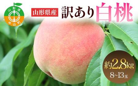 山形県産 訳あり白桃 約2.8kg 8〜13玉 桃 もも フルーツ 家庭用