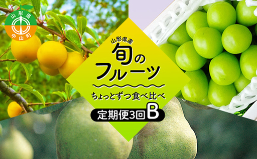 【2026年8月発送開始】至高のフルーツ！山形県産旬のフルーツちょっとずつ食べ比べ定期便B 全3回 F4A-1027