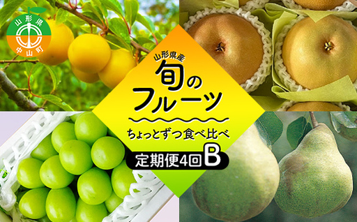 【2026年8月発送開始】至高のフルーツ！山形県産旬のフルーツちょっとずつ食べ比べ定期便B 全4回 F4A-1031