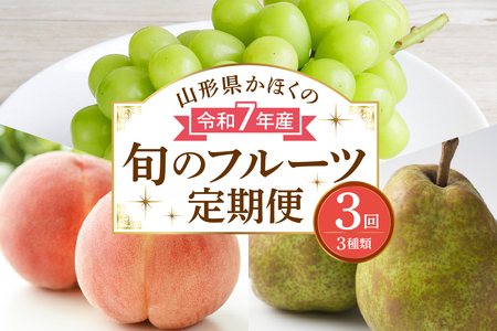 [計3回お届け(シャインマスカット入り)]令和7年産 山形県かほくの旬のフルーツ定期便[かほくらし社]