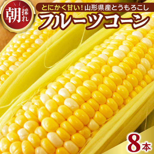 [令和8年産]とにかく甘い、朝採りとうもろこし「フルーツコーン」 8本 [かほくらし社]