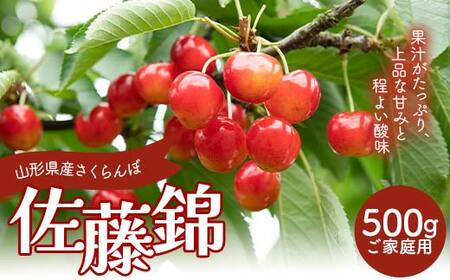 FYN6-052 ≪2025年先行予約≫ご家庭用 山形県産 さくらんぼ 佐藤錦 M バラパック詰め 500g 2025年6月上旬から順次発送 果物 くだもの フルーツ 桜桃 サクランボ 小玉 訳あり 家庭用 自宅 農業者支援 農家支援 山形県 西川町 月山