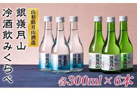 FYN9-303 山形の地酒[銀嶺月山]冷酒飲みくらべセット各300ml×6本 山形県 西川町