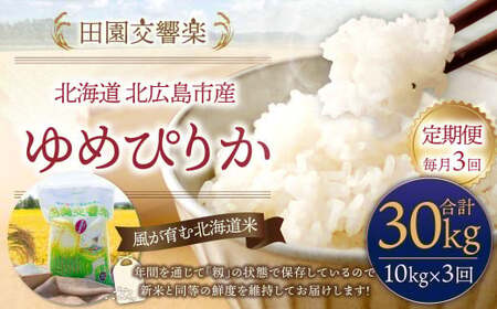 [3回定期便]田園交響楽 ゆめぴりか 10kg お米 精米 白米 北海道 定期便