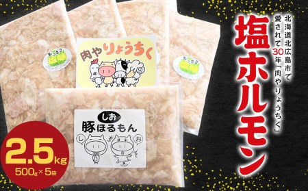 塩ホルモン 2.5kg(500g×5袋)ホルモン焼 焼肉 バーベキュー 北海道北広島市