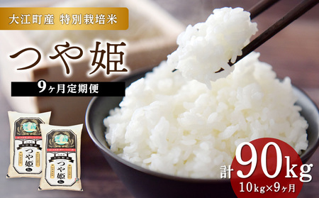 《9ヶ月定期便》大江町産 つや姫 10kg(5kg×2袋)×9ヶ月(計90kg)【山形県産 特別栽培米】 001-T21