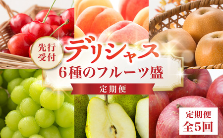 ≪先行受付≫ デリシャス6種のフルーツ盛定期便[定期便全5回]060-T07