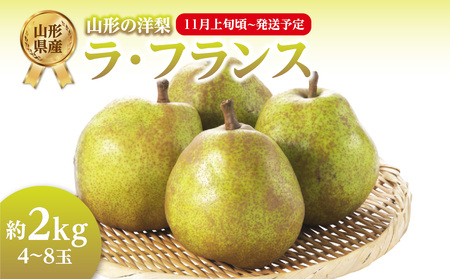 [先行受付]ラ・フランス 約2kg(4〜8玉) [2025年11月上旬頃〜発送予定][山形洋梨] 001-103