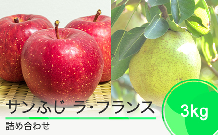 りんご サンふじ 洋梨 ラ・フランス 詰め合わせ 3kg 2025年産 令和7年産 リンゴ 林檎 洋ナシ 果物 フルーツ 果樹 ※沖縄・離島への配送不可