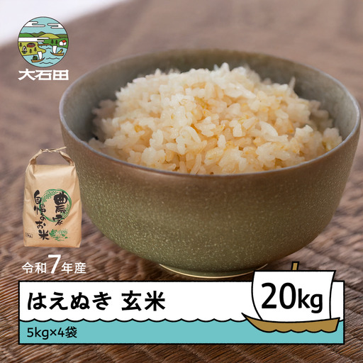 令和7年産 はえぬき  玄米 順次発送 20kg 5kg×4袋 山形県産 ap-hagxa5x4-0
