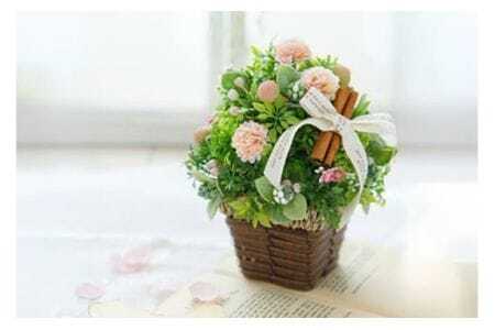 フラワーアレンジメント ミニグリーンツリー 1個 [La.Rose Fleur 山形県 高畠町 tk06ayt140036] ツリー 花 はな 造花 フラワー アレンジメント インテリア 飾付 ハンドメイド