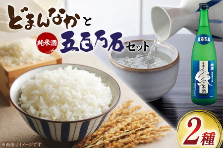 詰め合わせ どまんなか 米 5kg 純米酒 五百万石 720ml 1本 [冨樫商店 山形県 高畠町 tk06ayt290003]