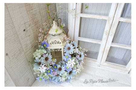 フラワーリース ドロップリース 1個 [La.Rose Fleur 山形県 高畠町 tk06ayt140039] リース 花 はな 造花 フラワー アレンジメント インテリア 飾付 ハンドメイドリース