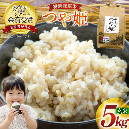 米 令和7年産 つや姫 5kg 特別栽培米 玄米 [農家の蔵出し米生産組合 山形県 高畠町 tk06ays900024]