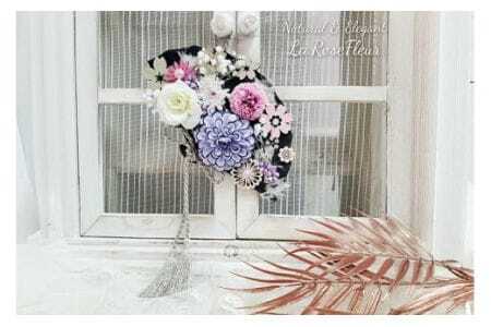 フラワーアレンジメント アーティフィシャルフラワー 花扇アレンジ [La.Rose Fleur 山形県 高畠町 tk06ayt140001] フラワー アレンジメント ハンドメイド 花 はな 造花 インテリア 飾付