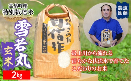 【遠藤農園】高畠町産 特別栽培米 雪若丸 玄米2kg F20B-411