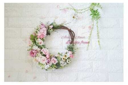 フラワーアレンジメント インテリアリースブーケ [La.Rose Fleur 山形県 高畠町 tk06ayt140010] 花 はな 造花 フラワー アレンジメント インテリア 飾付 ハンドメイド