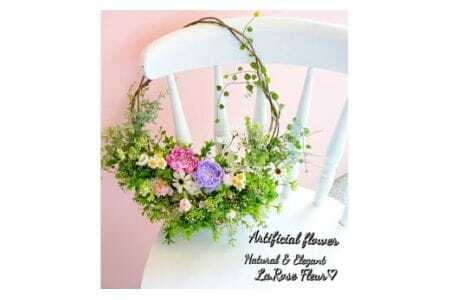 フラワーアレンジメント ハンギング バスケット 1個 [La.Rose Fleur 山形県 高畠町 tk06ayt140018] 花 はな 造花 フラワー アレンジメント インテリア 飾付 ハンドメイド