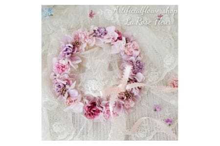 フラワーアレンジメント 花かんむり 1個 新生児 お子様 ペット 用 [La.Rose Fleur 山形県 高畠町 tk06ayt140019] 花 はな 造花 リース フラワー アレンジメント インテリア アクセサリー コスチューム 記念写真 ハンドメイド