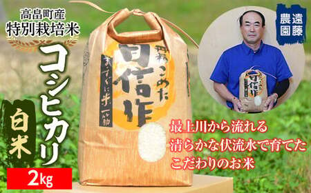 [遠藤農園]令和6年度 山形県高畠町産 特別栽培米 コシヒカリ 白米 2kg (1袋) 精米 米 お米 おこめ ごはん ブランド米 産地直送 農家直送 F21B-164