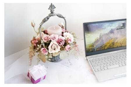 フラワーアレンジメント 薔薇のコンポート 1個 キャンドル 付き [La.Rose Fleur 山形県 高畠町 tk06ayt140021] ハンドメイド 薔薇 バラ コンポート 花 はな 造花 フラワー アレンジメント インテリア 飾付