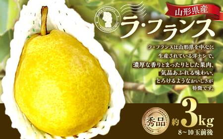 山形県産 ラ・フランス 約3kg 秀品 [2024年12月上旬〜12月下旬発送予定] 洋梨 ラフランス 西洋梨 洋ナシ 洋なし ようなし 果物 くだもの フルーツ 山形