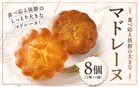 大きい!マドレーヌ(プレーン・紅茶) 8個 お菓子 菓子 デザート スイーツ マドレーヌ ビッグ BIG プレーン 紅茶