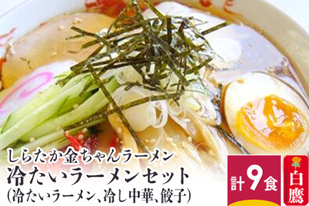 しらたか金ちゃんラーメン 冷たいラーメンセット (冷ラーメン、冷し中華、餃子) 計9食