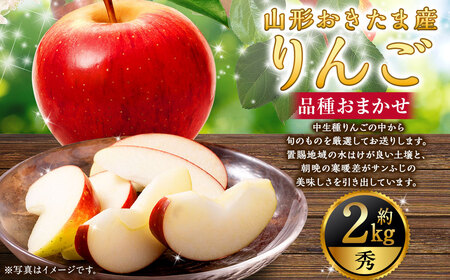 山形おきたま産 りんご(中生種)品種おまかせ 秀品 5玉〜8玉 (約2kg) 山形県産 フルーツ 果物 [2026年10月発送]