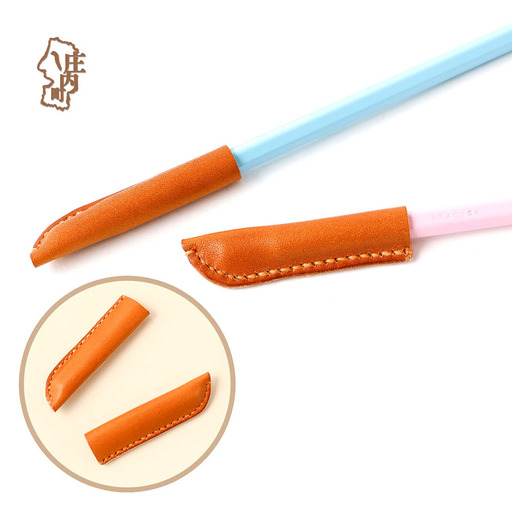 栃木レザー えんぴつキャップ 3個 セット 日本製 本革 キャメル ペン先保護 芯折れ防止 外れにくい コンパクト ミニサイズ 文房具 高級感 学生 ビジネス 革小物 経年変化 ギフト