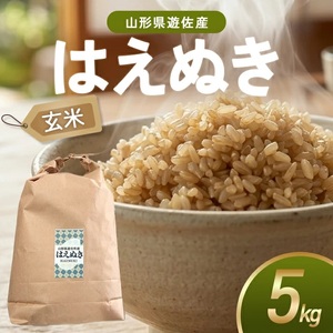 はえぬき 玄米 5kg 令和7年産米 山形県遊佐町産 東北 山形県 遊佐町 庄内地方 米 お米 庄内米 ブランド米 ご飯 ごはん [1443R07]