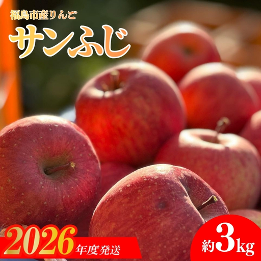 No.0151 あづま果樹園 りんご 「サンふじ」 約3kg【2026年度発送】