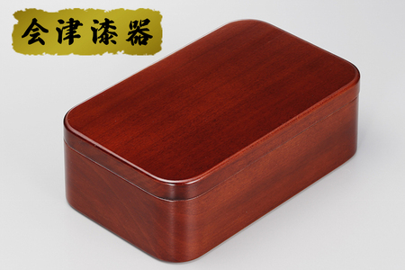 杢目 ポプラ一段 弁当|会津若松 漆器 特産品 [0480]