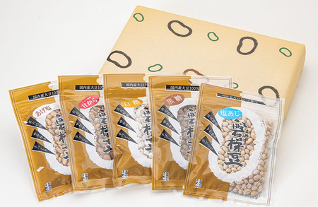 磐梯豆 セット 5個 磐梯 いり豆 甘み 塩味 味噌味 豆 まめ 豆菓子 菓子 優しい味 香ばしい おやつ おつまみ 個包装 手土産 ギフト まめや 福島県 郡山市 お届け:2025年8月以降順次出荷