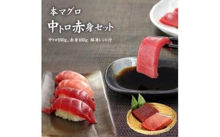 本マグロ 中トロ 赤身 セット 320g 解凍レシピ付 1サクずつ真空包装
