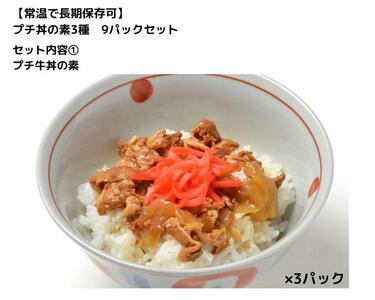 [常温で3年保存可] プチ丼の素3種 9パックセット