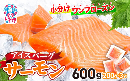 サーモン お刺身アイスバーグサーモン600g(200g×3個) 鮭 さけ しゃけ 刺身 おさしみ 刺し身 DK006-600g