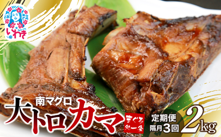 [定期便/隔月/計3回]南マグロ大トロカマ2kg(計6kg)[DG016-tk3]