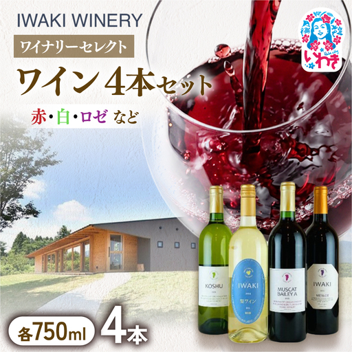 ワイン4本セット 各750ml | いわきワイナリー ワインセット 赤ワイン 白ワイン ロゼ