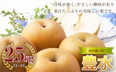 [2024年秋出荷]味が濃い梨 豊水2.5kg(5〜8玉) F21R-854