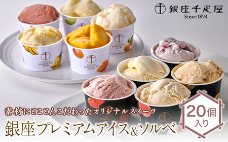 銀座千疋屋 銀座プレミアムアイス＆ソルベ 20個入り F23R-467