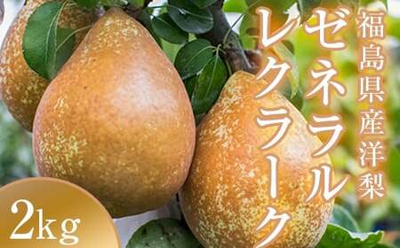 阿部農縁　希少な洋梨ゼネラルレクラーク2kg(4～6玉)　福島の洋梨 F7X-0025