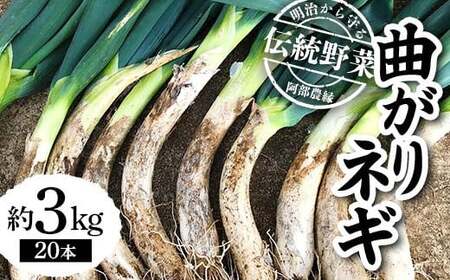 明治から守る伝統野菜「曲がりネギ」約3kg