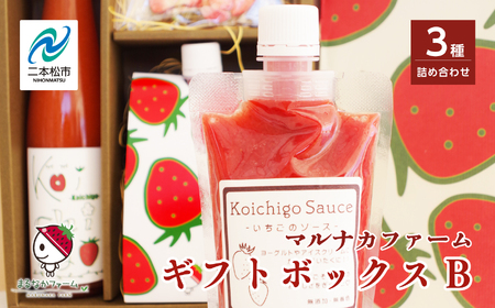 まるなかファーム ギフトボックスB いちご 酒 リキュール liqueur ソース source ドライいちご ソース 詰め合わせ セット 苺 イチゴ フルーツ 果物 おすすめ お中元 お歳暮 ギフト 二本松市 ふくしま 福島県 送料無料[まるなかファーム]