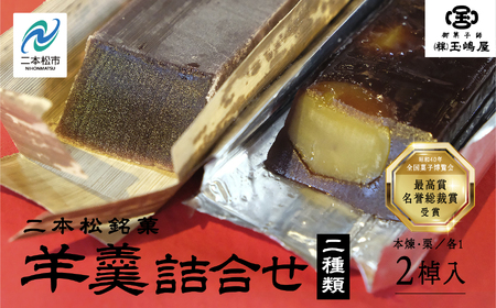 江戸時代から変わらぬ製法 銘菓[本煉羊羹・栗羊羹]セット 羊羹 ようかん 玉羊羹 銘菓 玉嶋屋 和菓子 餡子 あんこ 本煉 栗 栗羊羹 おすすめ お中元 お歳暮 ギフト 二本松市 ふくしま 福島県 送料無料[御菓子師 玉嶋屋]