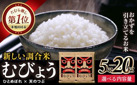 【 令和7年産 】独自調合米 むびょう 20kg ( 5kg × 4袋 ) ブレンド ひとめぼれ 天のつぶ 米 福島県 田村市 